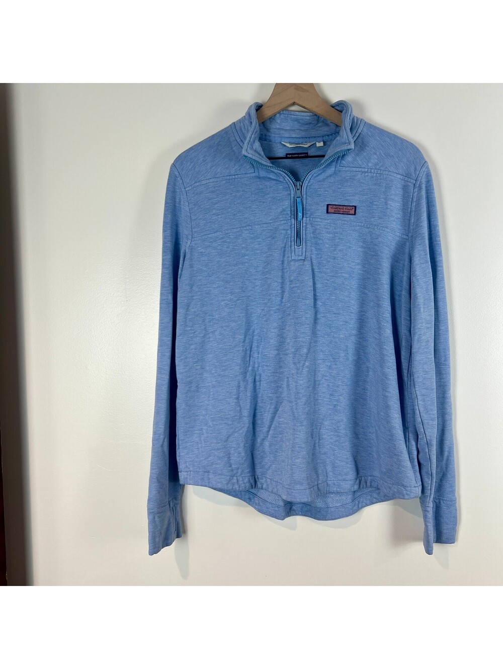 Vineyard Vines The Shep Shirt Light Blue 1/4 Zip Pullover Women's XL